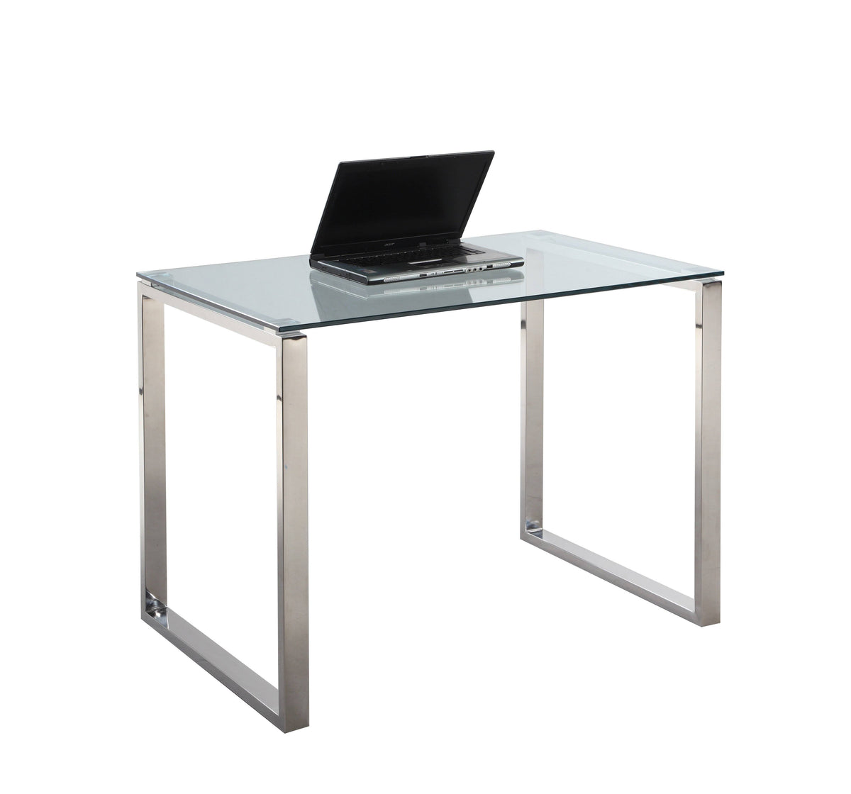 Clear Glass Top Computer Desk M7650