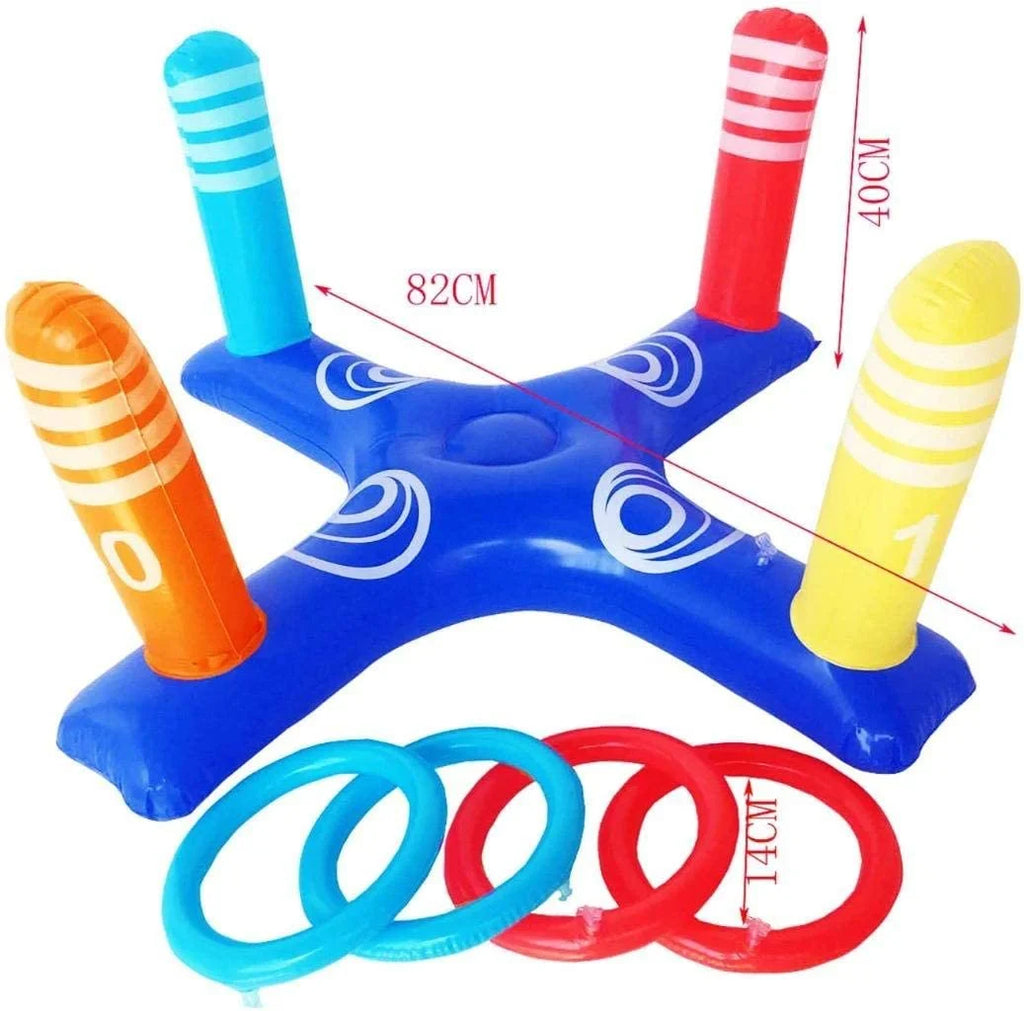 Inflatable Floating Ring Toss Pool Game with 4 Pcs Rings X19825