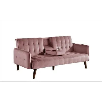 Prussian Blue Velvet Round Arm Sofa T70451