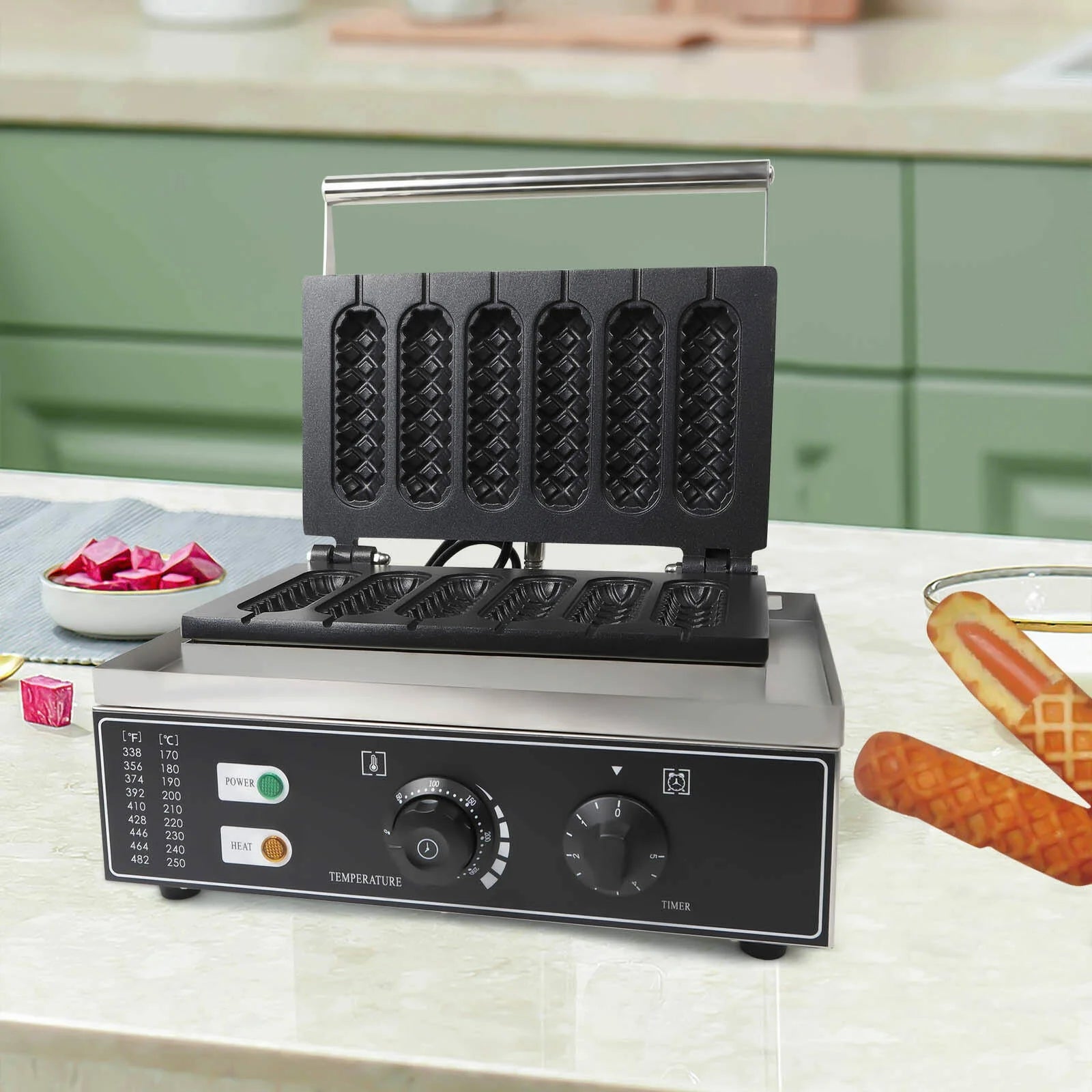 1500W 6 Slice Nonstick Electric Waffle Maker E970724