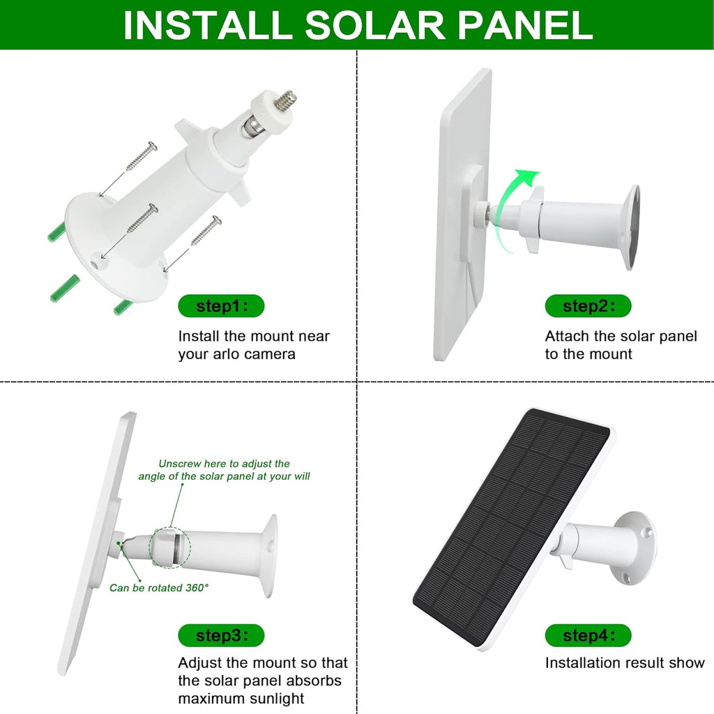 2 Pack 3.3W 5V Solar Panel with 9.8ft Weatherproof Charging Cable and Adjustable Mount A997