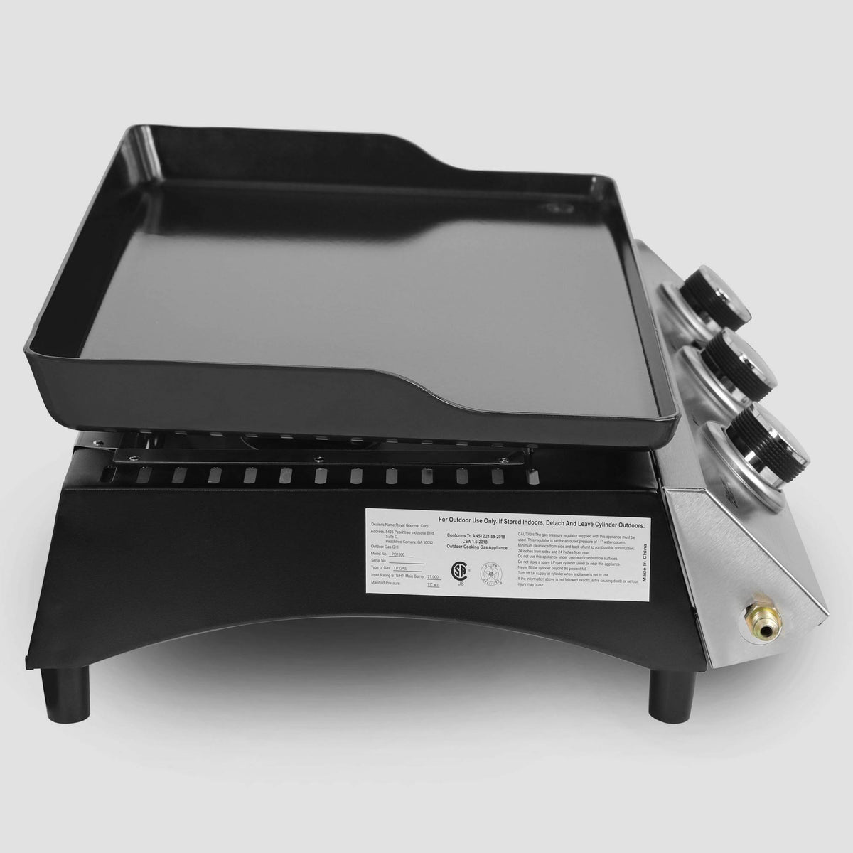 Portable 3-Burner Propane Gas Grill Griddle Q333