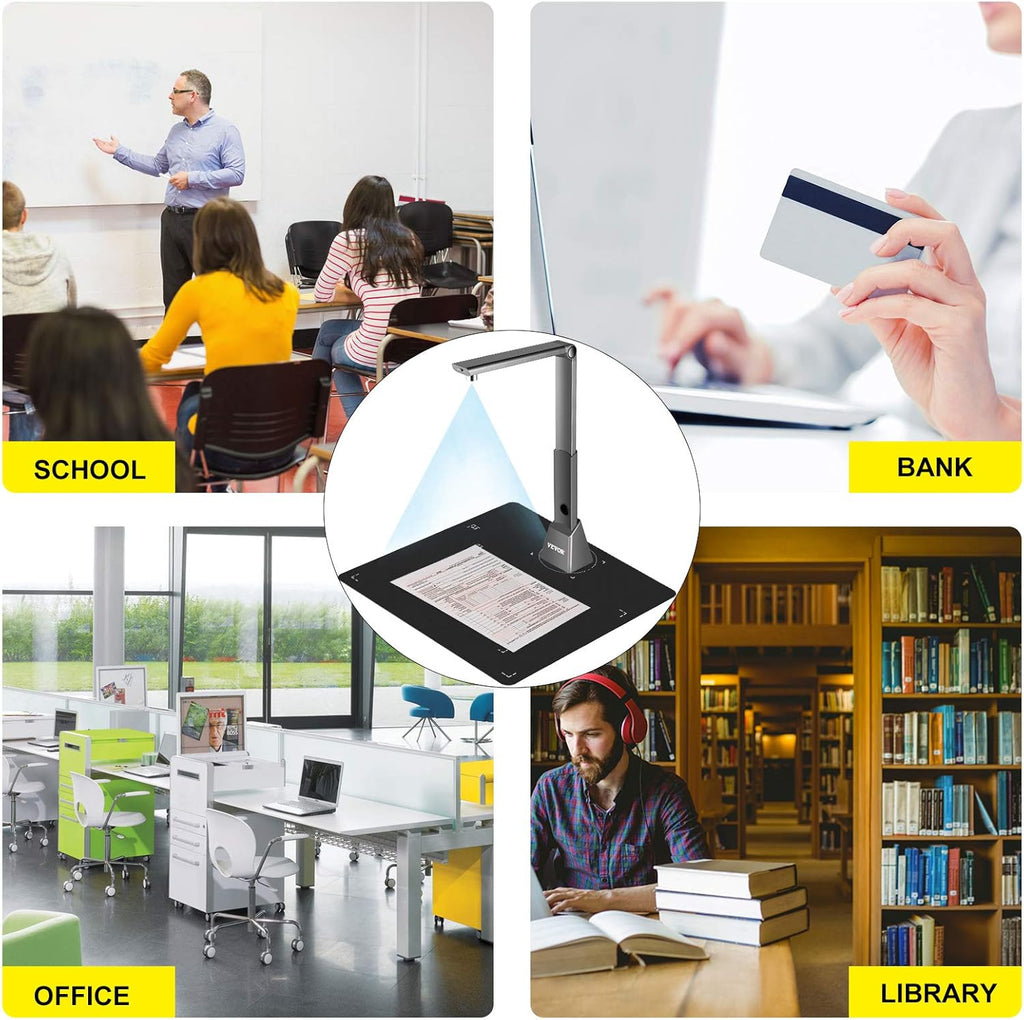 Document Scanner Camera with OCR Function, 10 Mega-Pixel Lens with LED Lights N20013