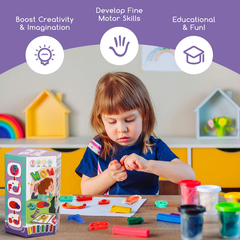 49-Piece Toddler Color Dough Tool Kit with Letters and Numbers P9592