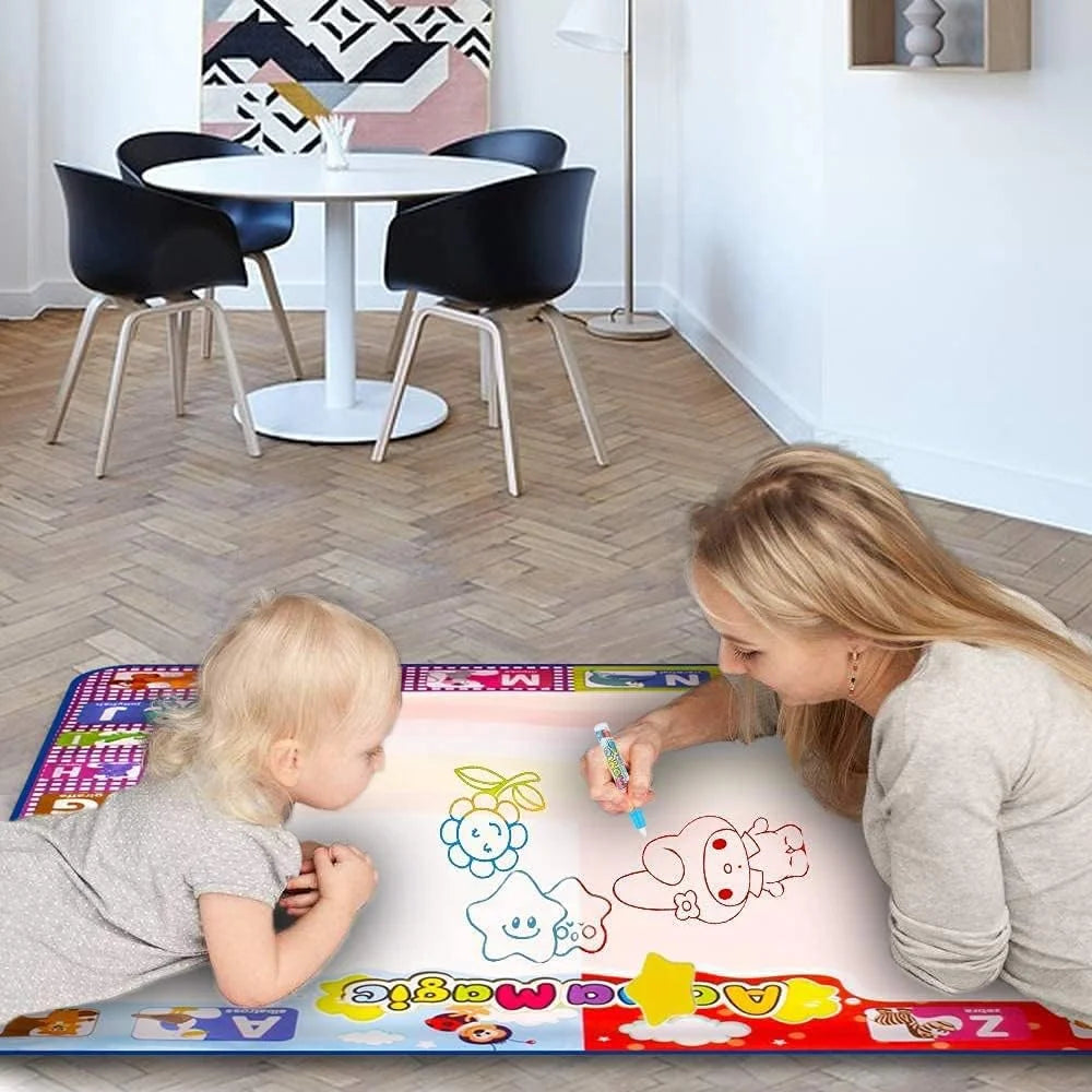 Water Doodle Mat, 30" X 30", 4 Pens, Drawing Molds Booklet Included M2443