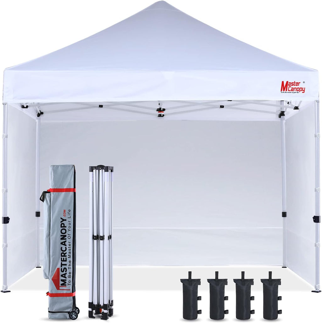 Pop-up Canopy Tent 10x10 with 4 Removable Side Walls and Roller Bag G311435