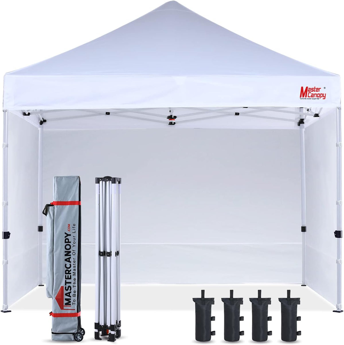 Pop-up Canopy Tent 10x10 with 4 Removable Side Walls and Roller Bag G311435