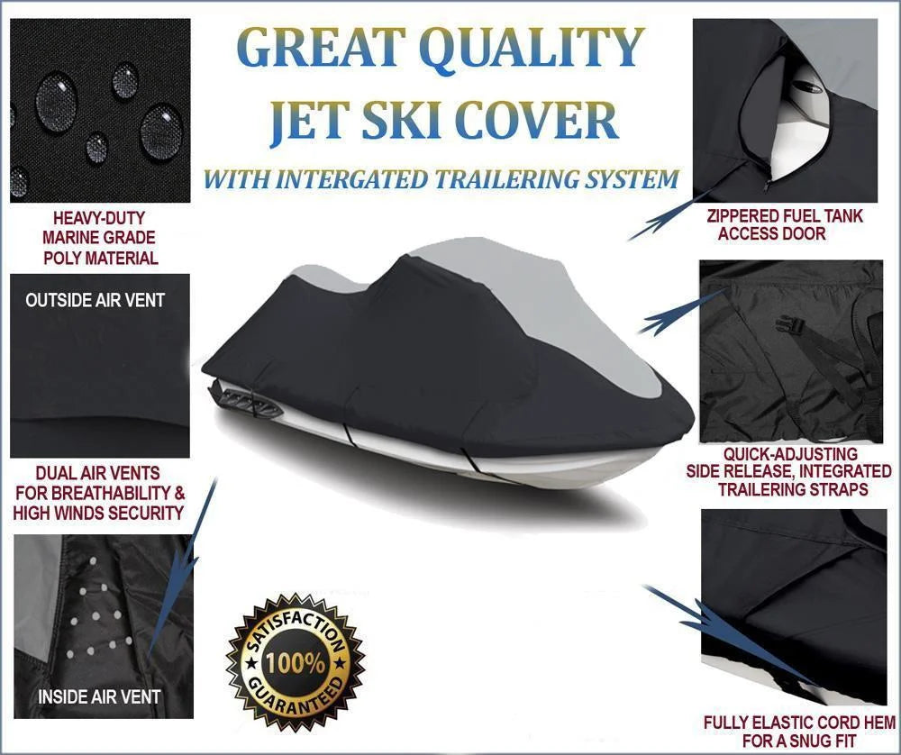 Black/Grey 600D Jet Ski Cover M89292