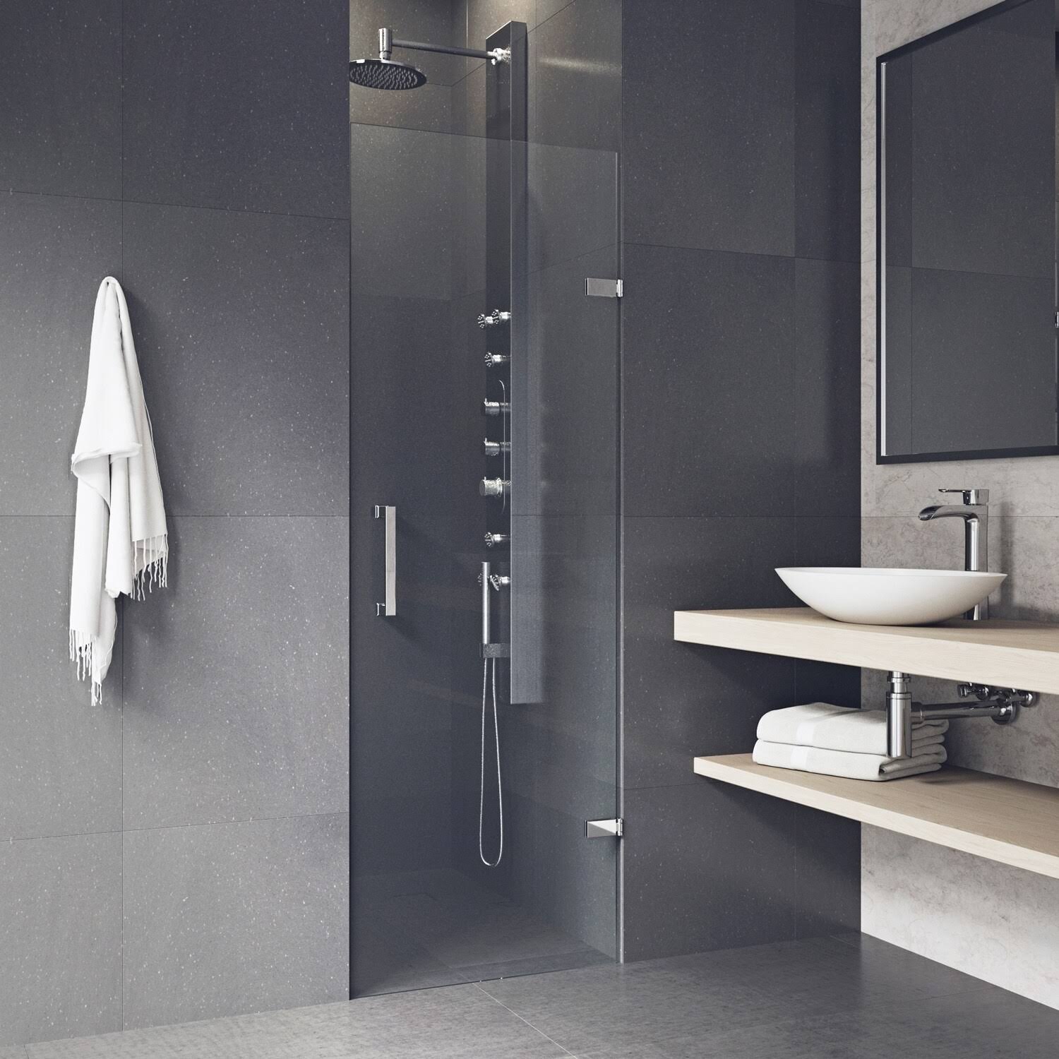 28x22 Frameless Clear Glass Shower Door H1796