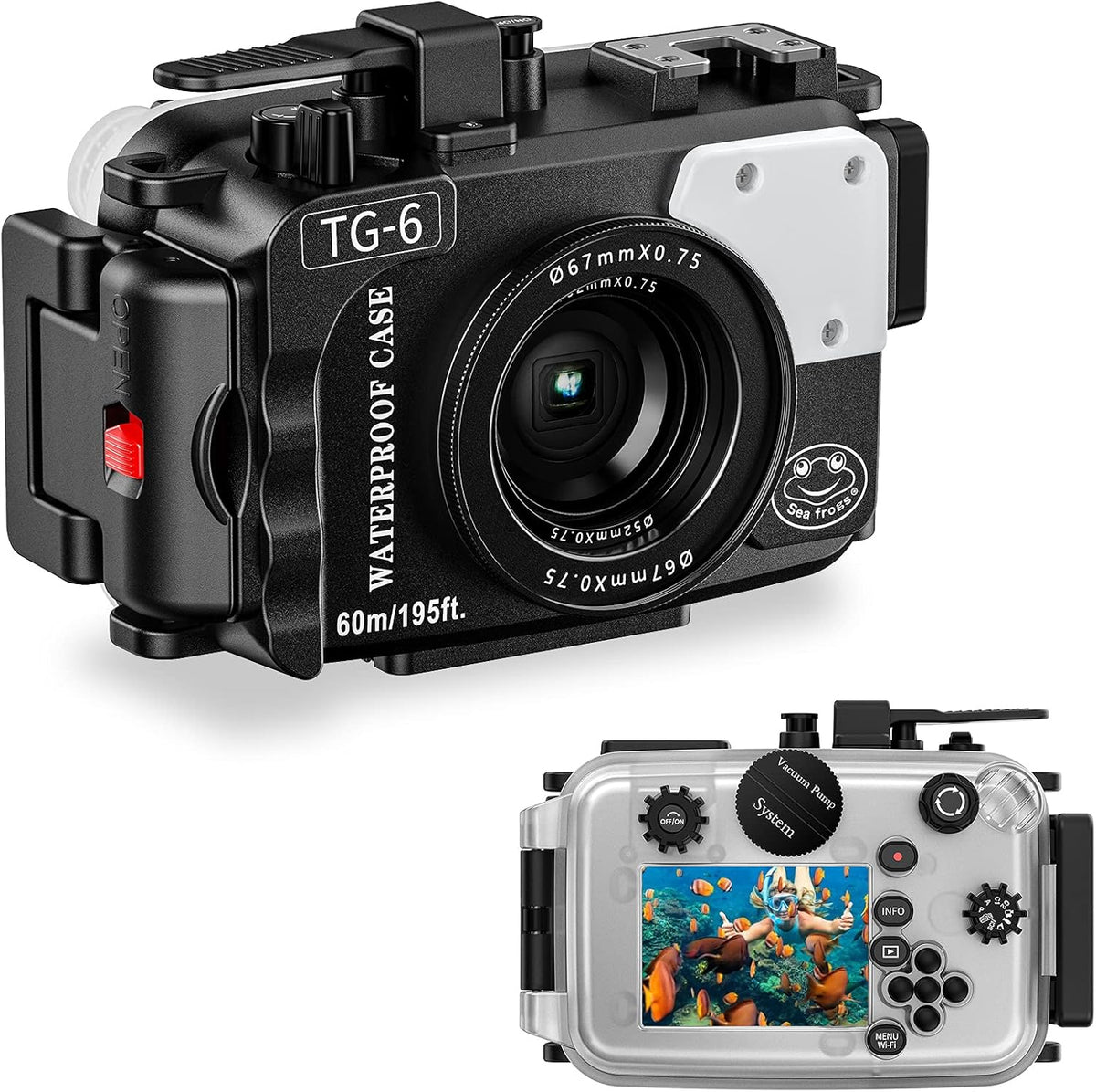 Black Waterproof Diving Case for Olympus TG-6 J44954