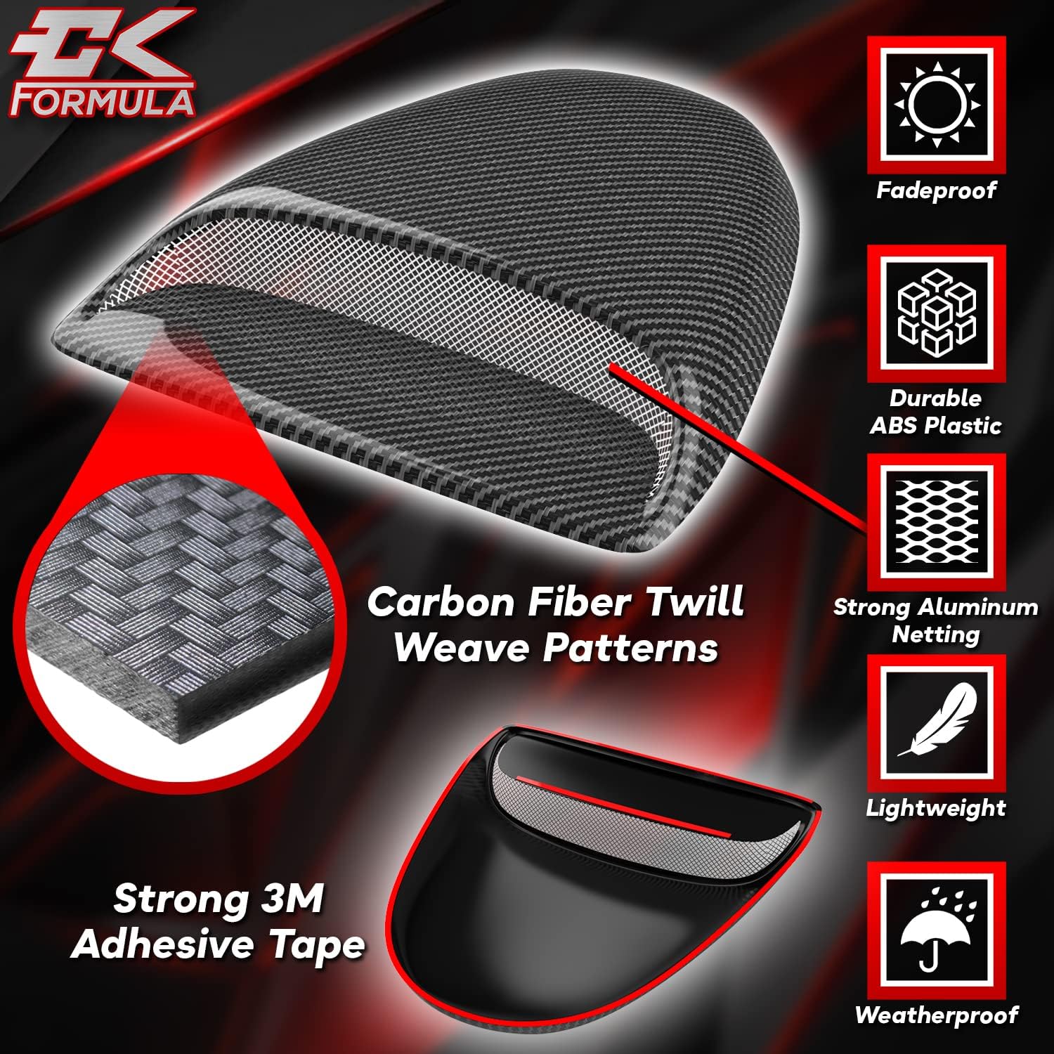 Carbon Fiber Hood Scoop Vent Cover I693171