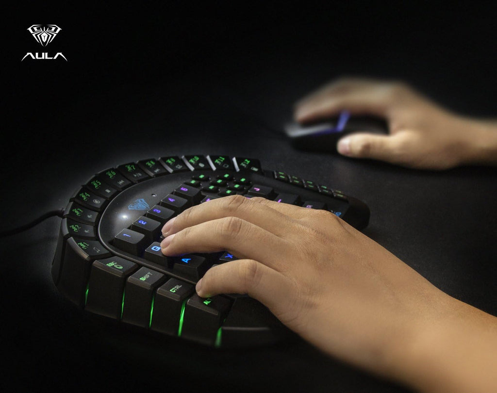 One Handed Mechanical Gaming Keyboard with RGB Backlit Effects B387