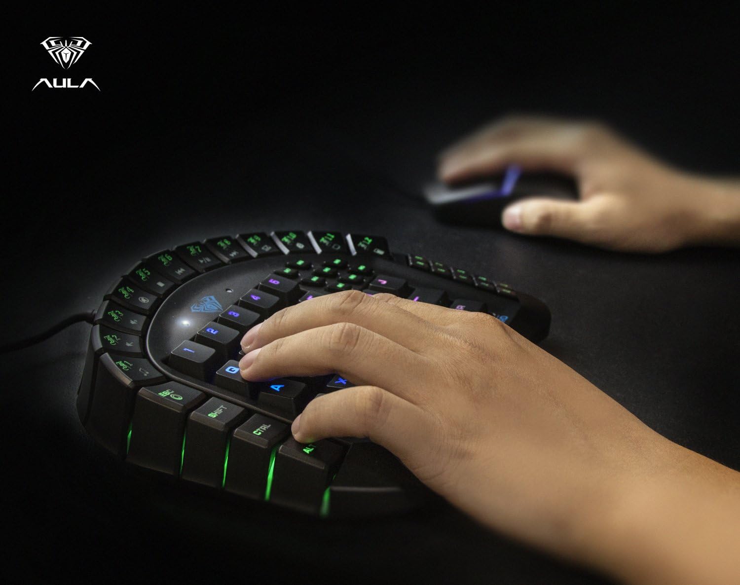 One Handed Mechanical Gaming Keyboard with RGB Backlit Effects B387