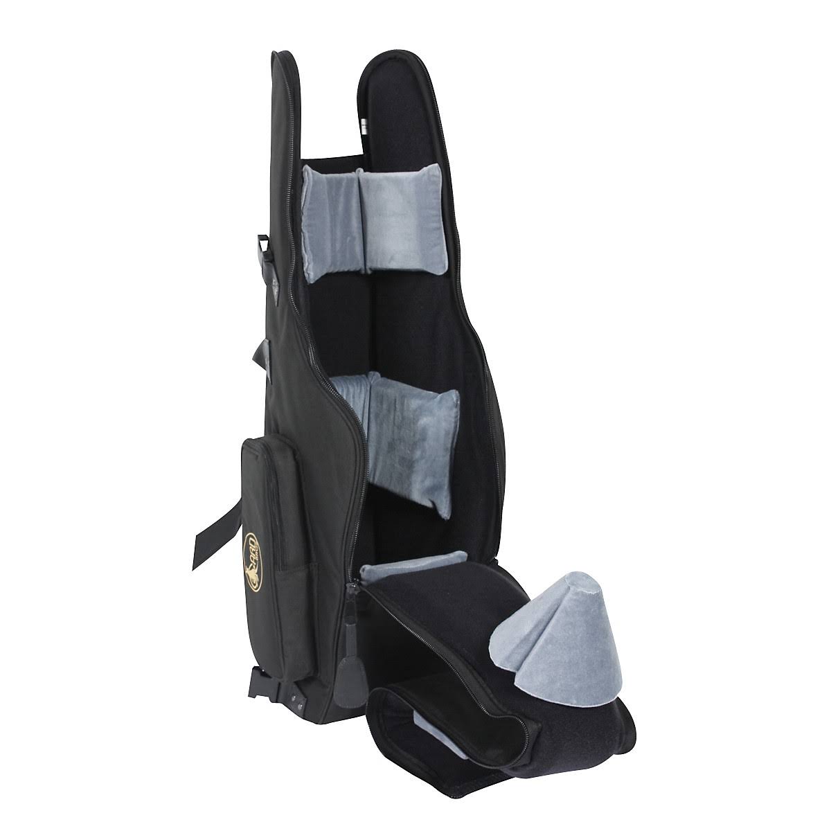 Black Synthetic Tenor Saxophone Gig Bag with Leather Trim M61952