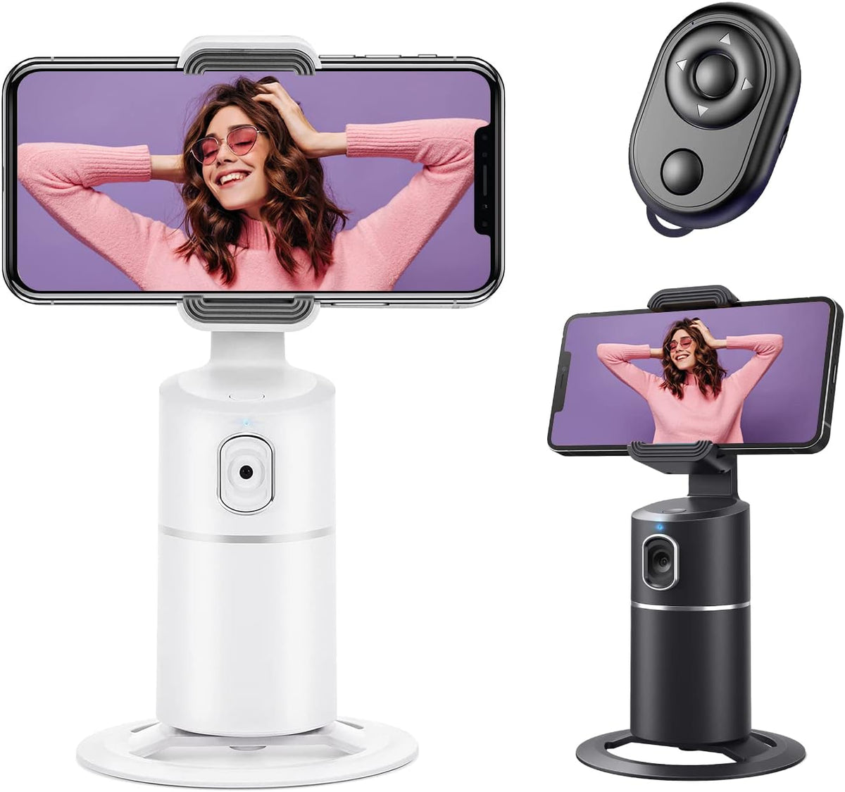 Black White Face Tracking Phone Holder Tripod W273494