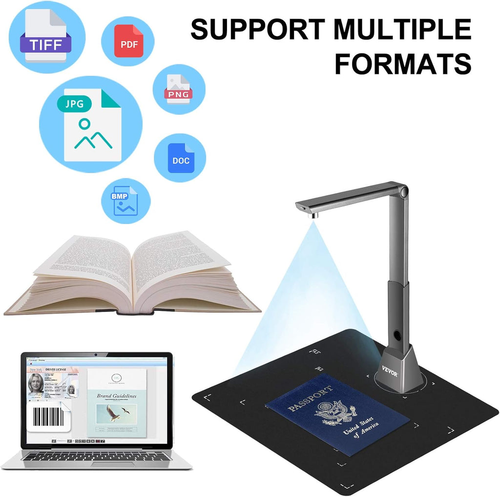 Document Scanner Camera with OCR Function, 10 Mega-Pixel Lens with LED Lights N20013