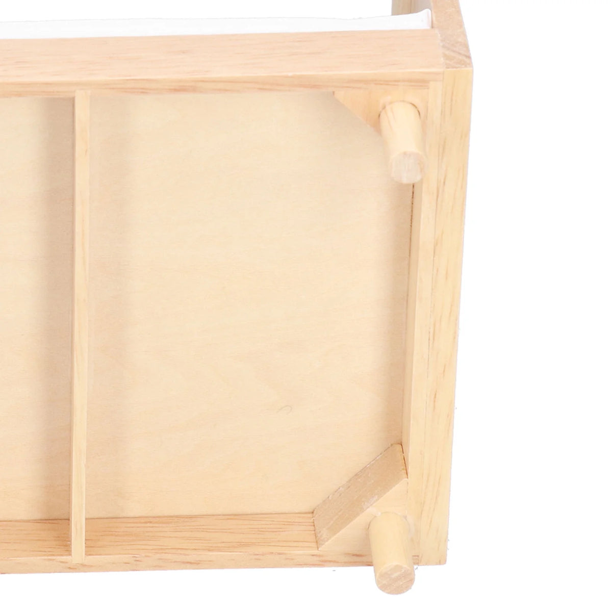 Wooden Double Bed for Dollhouse Decoration W16556