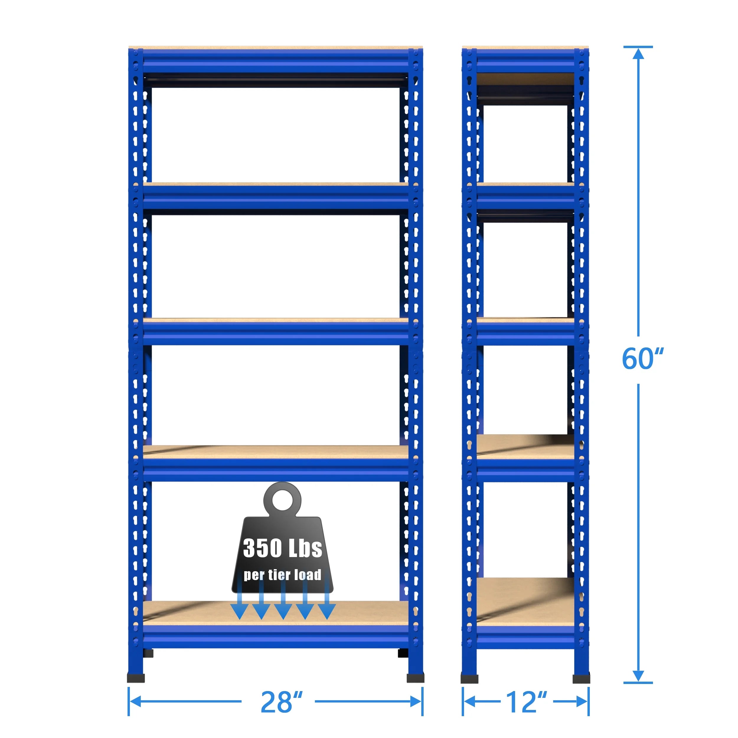 5 Tier Adjustable Metal Storage Shelves I44351
