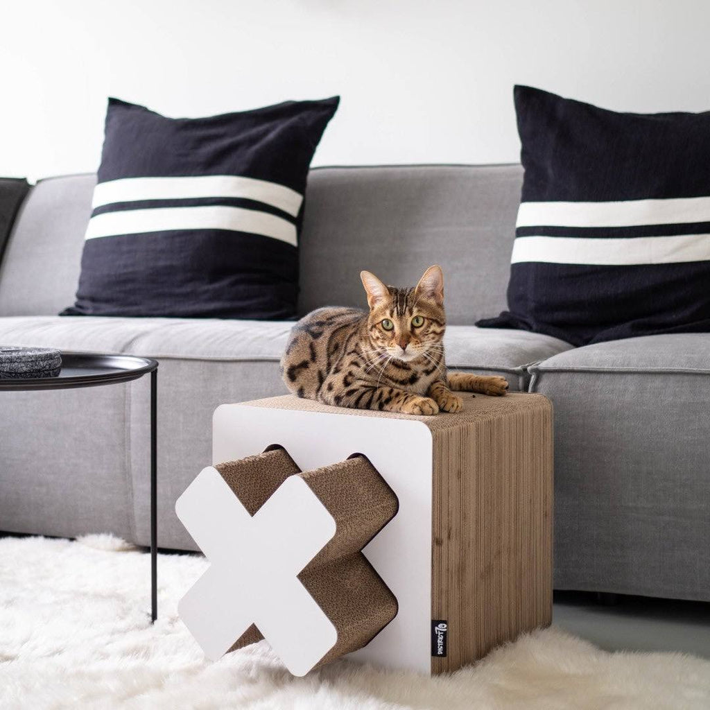 Large White Cardboard Cat Scratcher F532