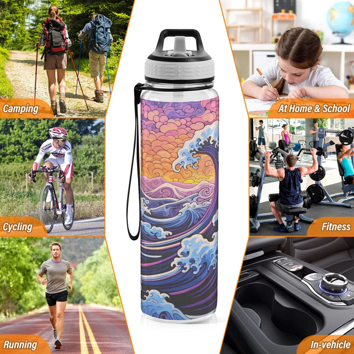 Purple 32oz Tritan Leakproof Sports Bottle K55613