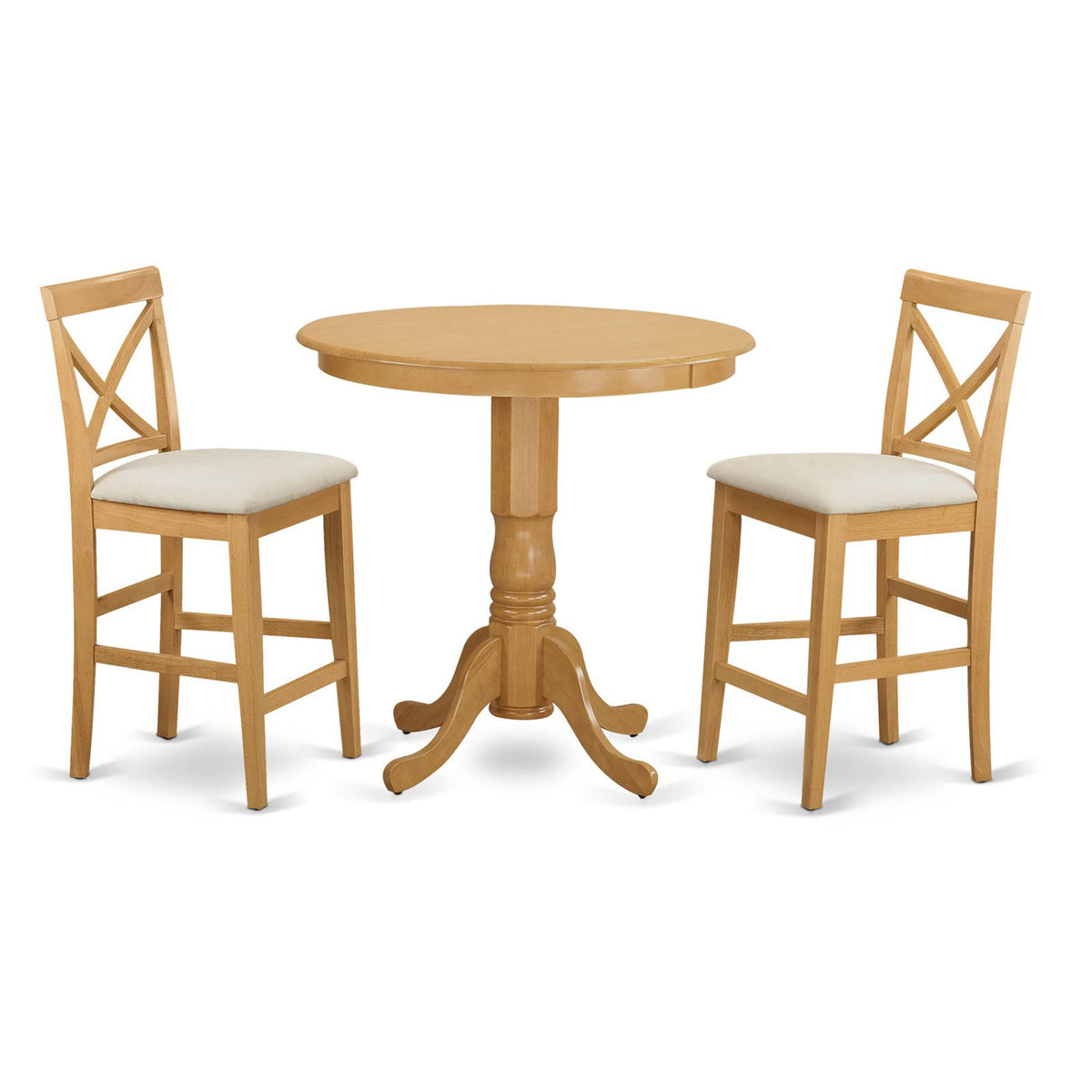 3 Piece Dining Counter Height Set with Pub Table and 2 Chairs D379