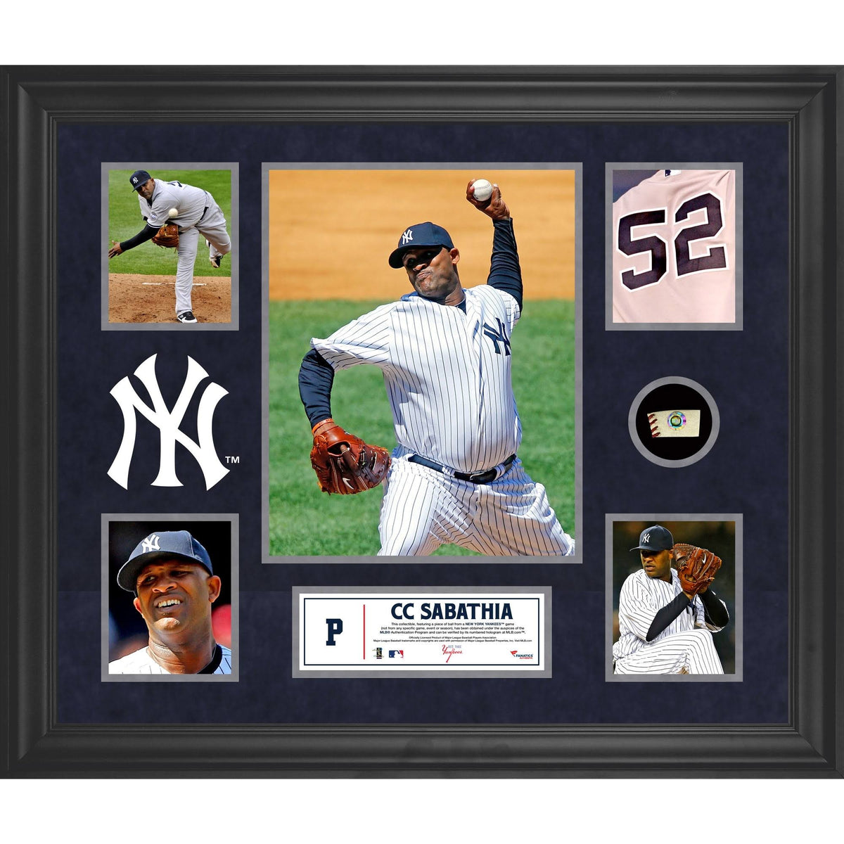 Framed 5-Photo Collage with Piece of Game-Used Ball L54979