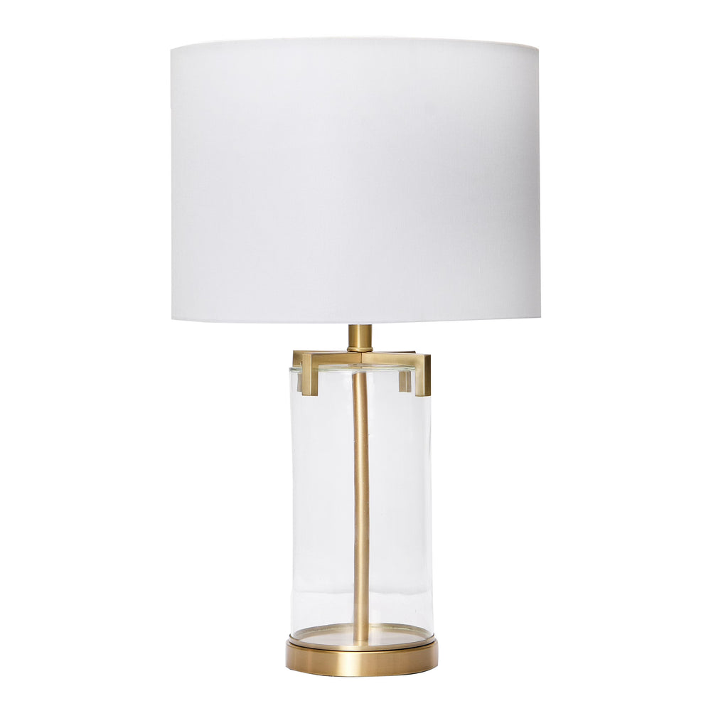 26.5" Brushed Gold Glass Table Lamp A83841