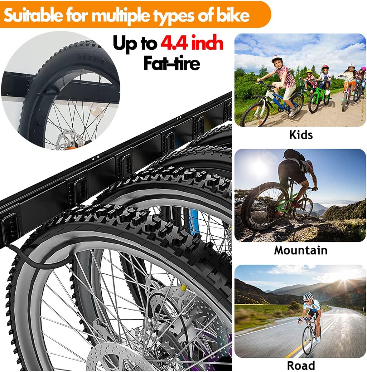 6 Bike Rack Wall Mount Pack of 2 M4056