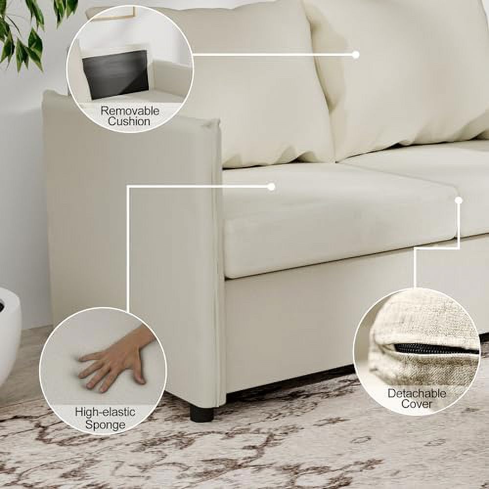 Fabric Loveseat Sofa 2-Seater Light Grey K209