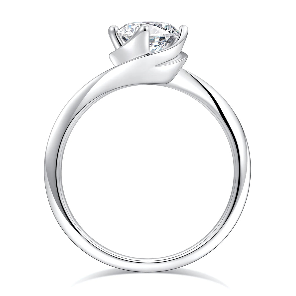 1ct Solitaire Moissanite Engagement Ring 925 Sterling Silver Four-Prong Round Cut Ring X815