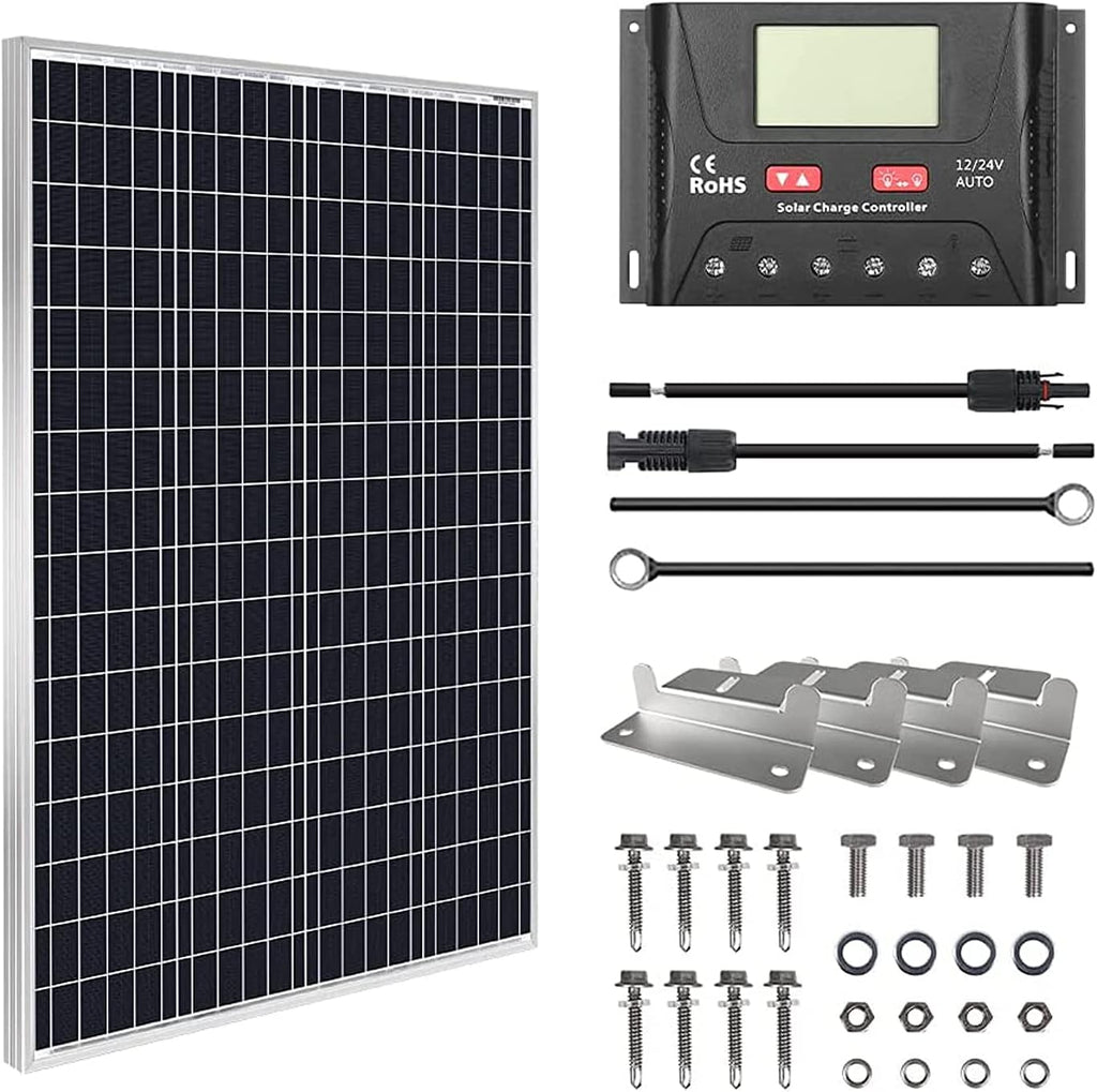 100W 12V Monocrystalline Solar Panel Kit with 30A PWM Charge Controller Z7844