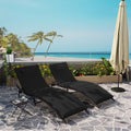 Black 3 Piece Rattan Patio Lounge Chair Set O918598