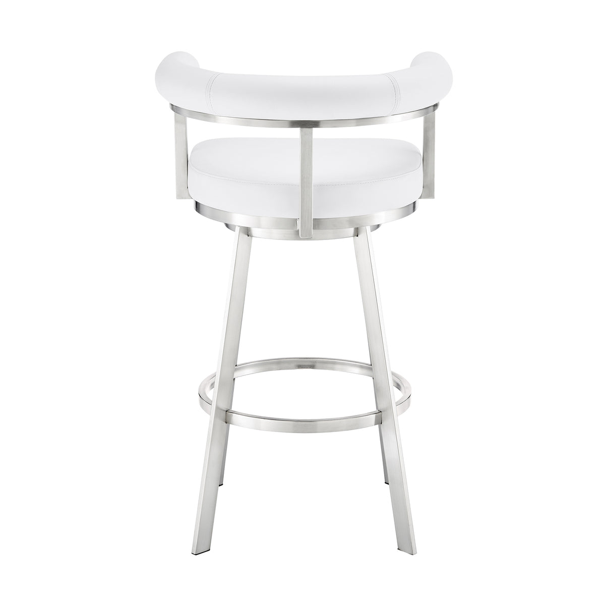 White/Chrome Swivel Counter Stool V32501