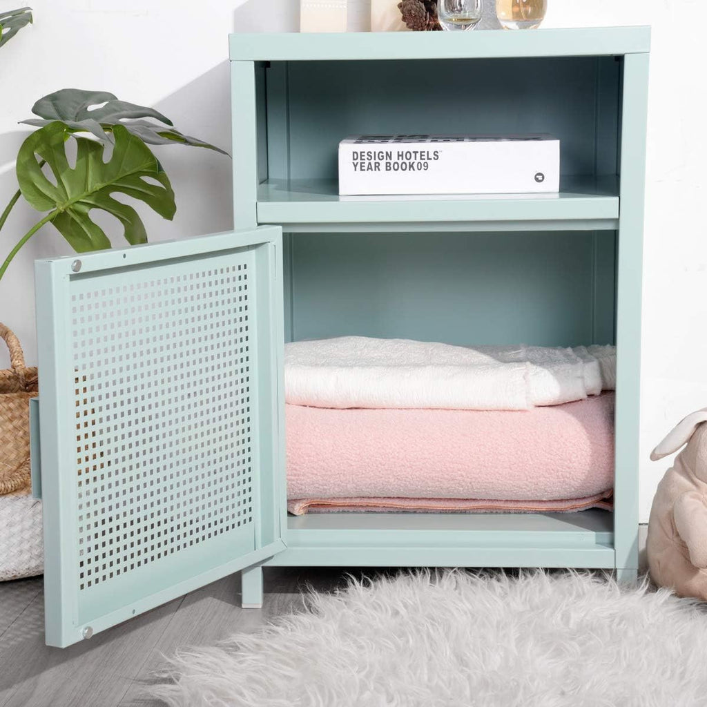 Green Metal Storage Cabinet Night Stand I288