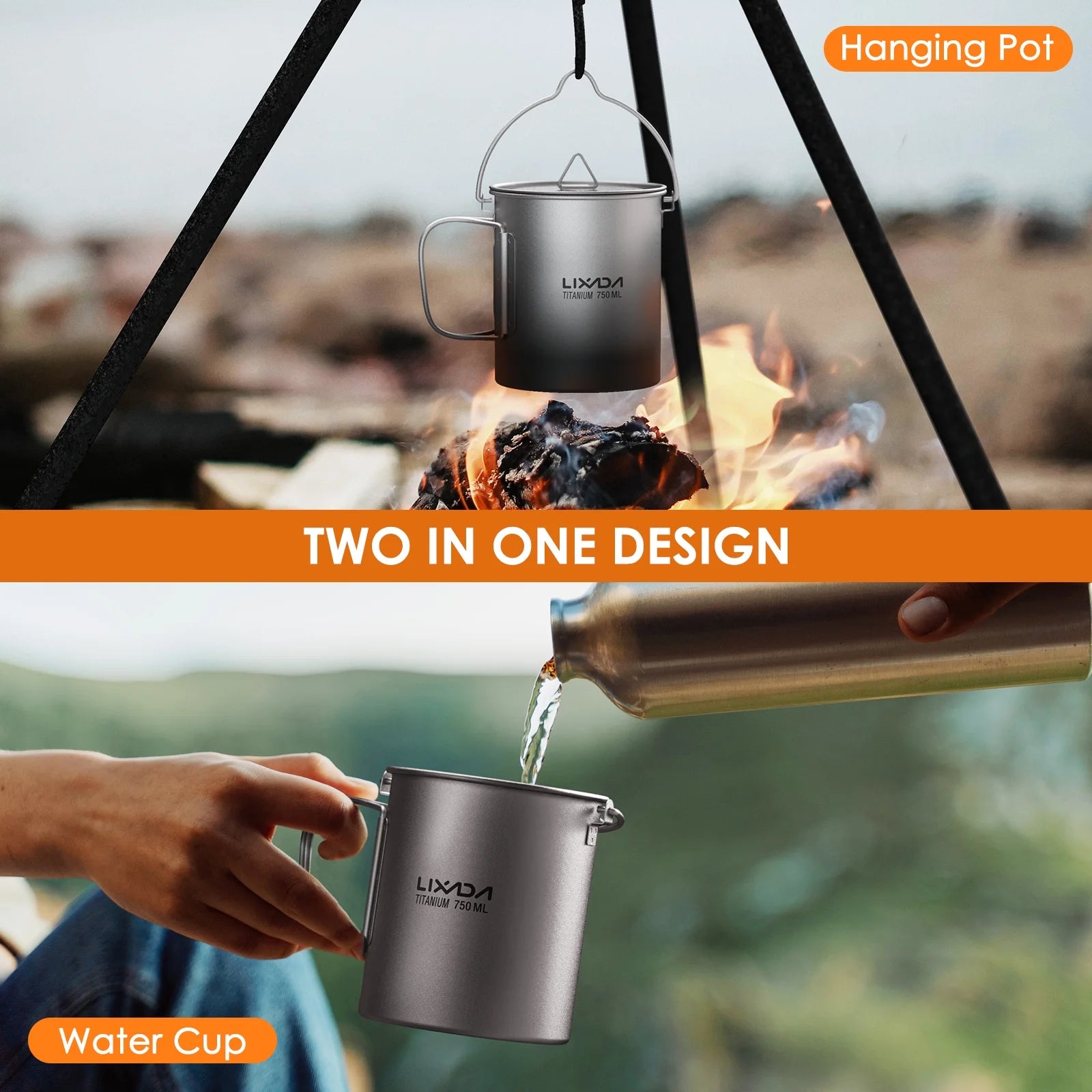 750ml Portable Water Cup with Lid and Handle F9480