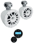 White 6.5" Marine Wakeboard Tower Speakers with Bluetooth Receiver Z8056