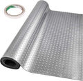 Vinyl Garage Floor Mat 4.9x13ft Anti-Slide Diamond Texture Silver PVC Garage Flooring Roll D815