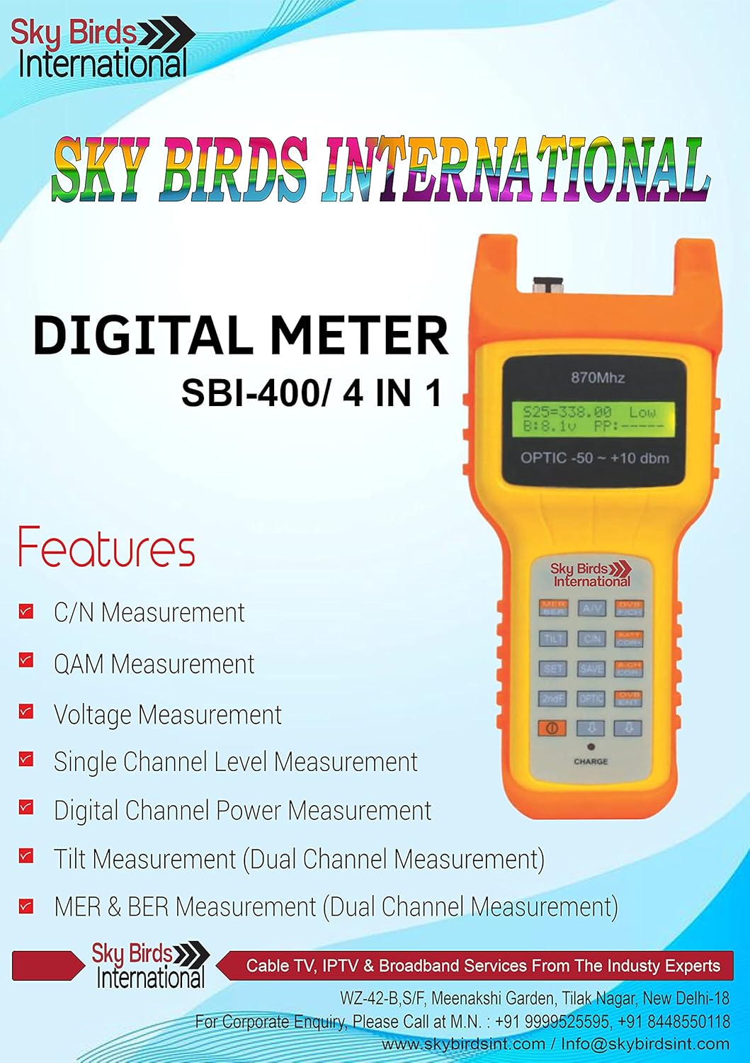 CATV Cable TV Signal Level Meter Tester Q133