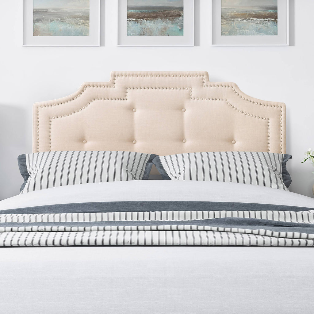Cream Button Tufted Headboard J615