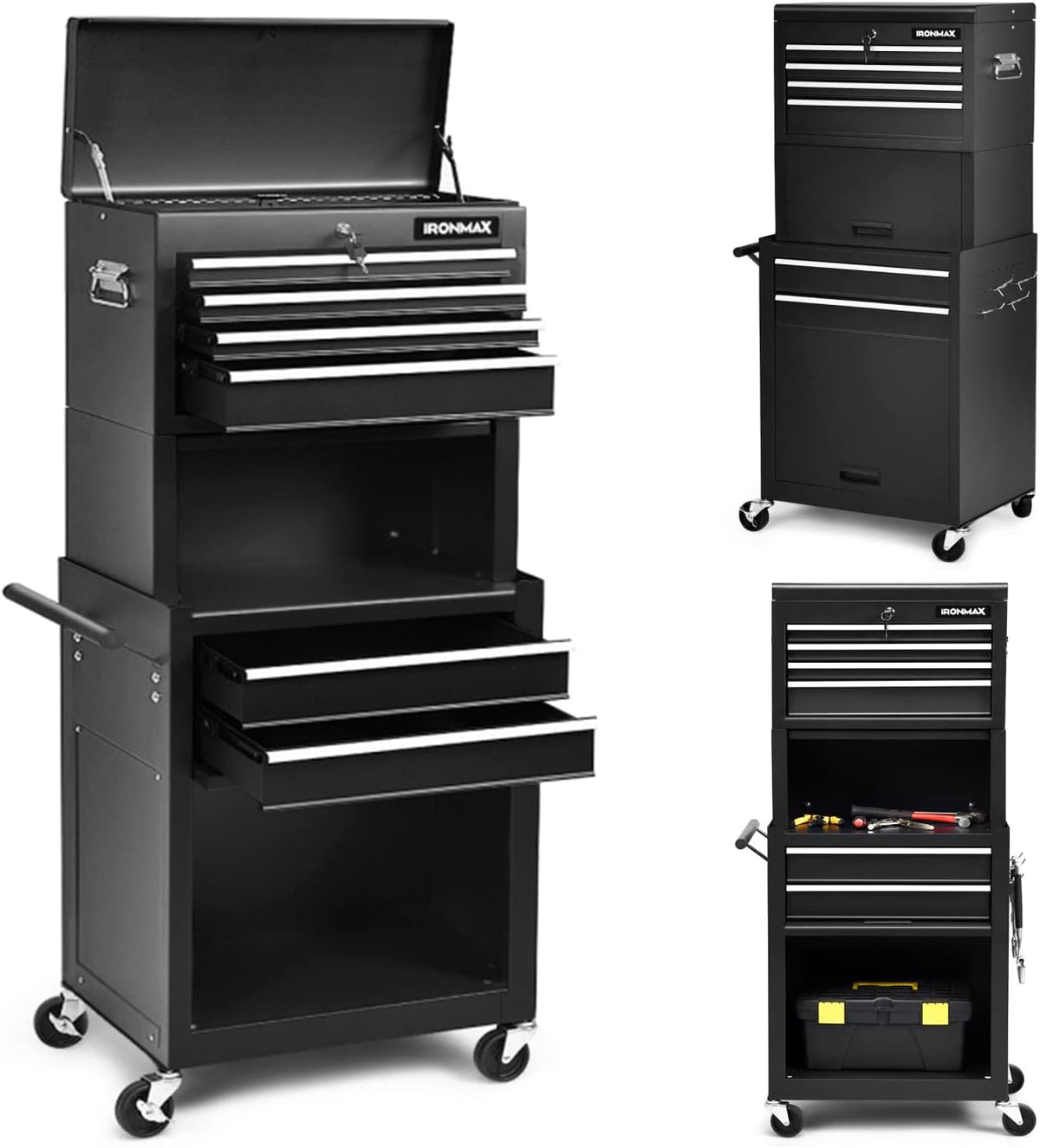 Red 6-Drawer Rolling Tool Storage Cabinet with Wheels S98131