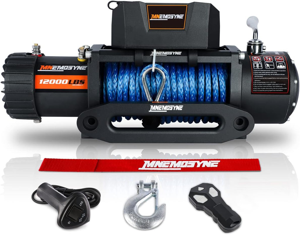 12000LBS Synthetic Rope Electric Winch Kit with Hawse Fairlead U275