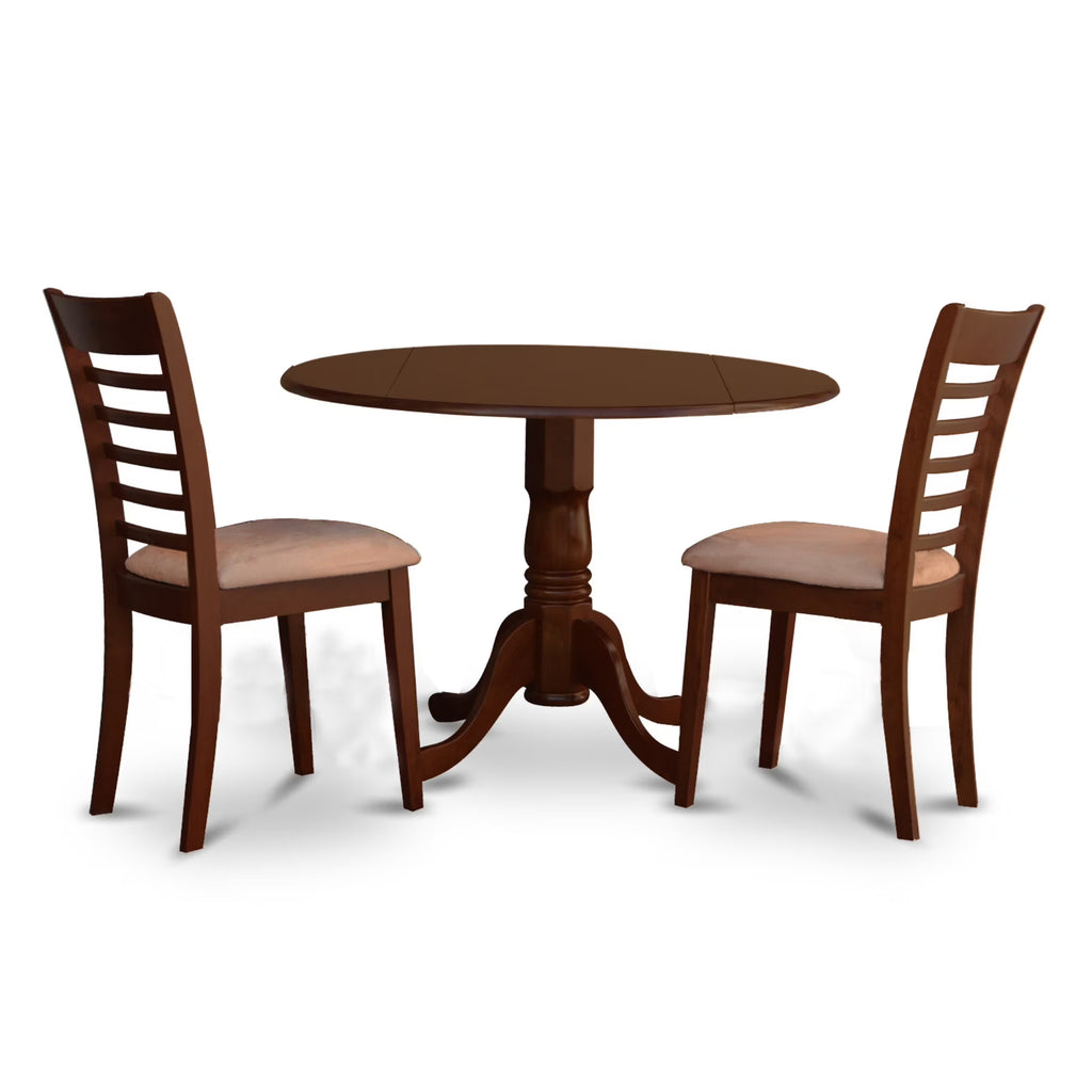 Mahogany Dining Set with Ladder Back Fabric Chairs O537