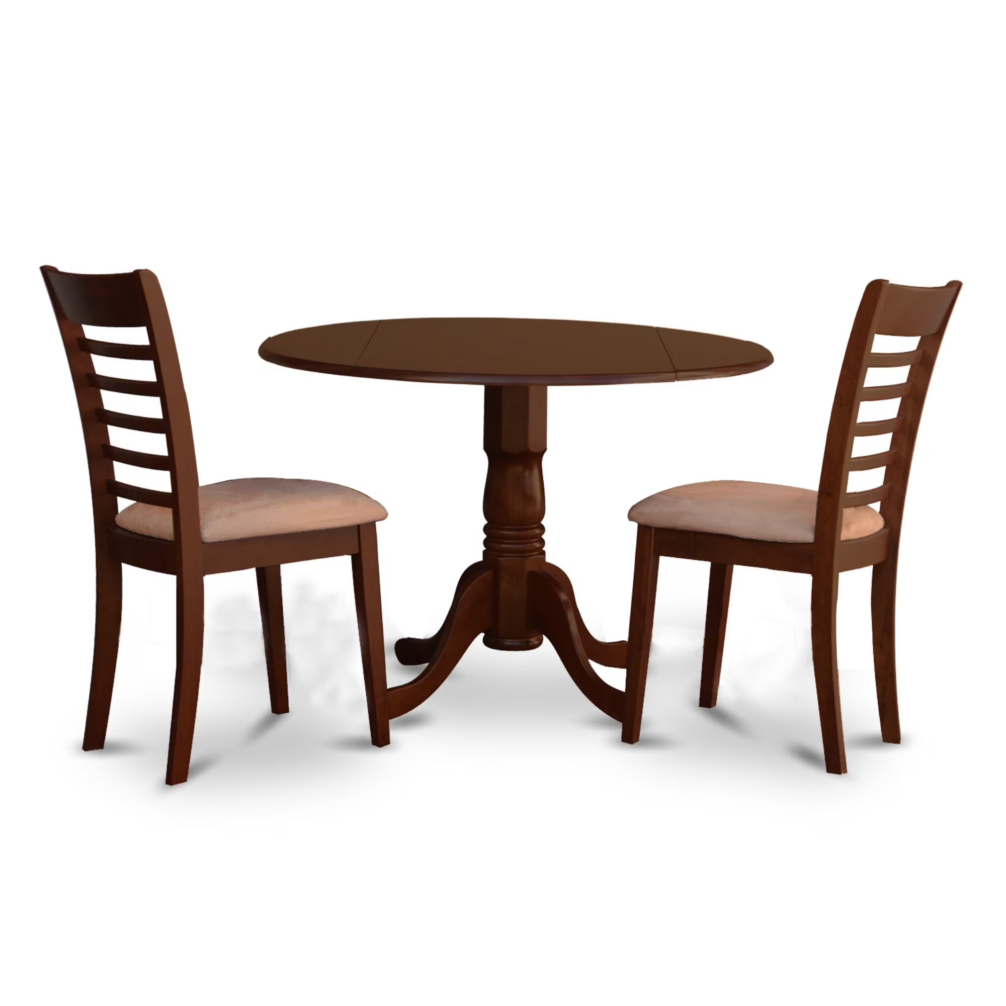 Mahogany Dining Set with Ladder Back Fabric Chairs O537