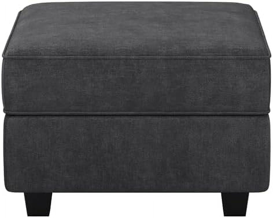 Black Fabric Modular Sectional Sofa with Ottoman N4719