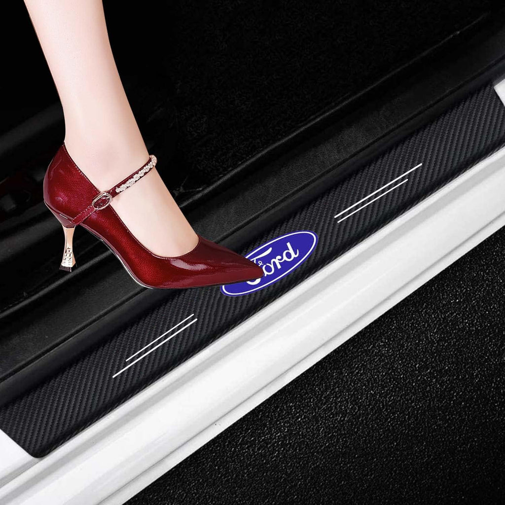 Carbon Fibre Vinyl Car Threshold Pedal Sticker (4PCS) U99053
