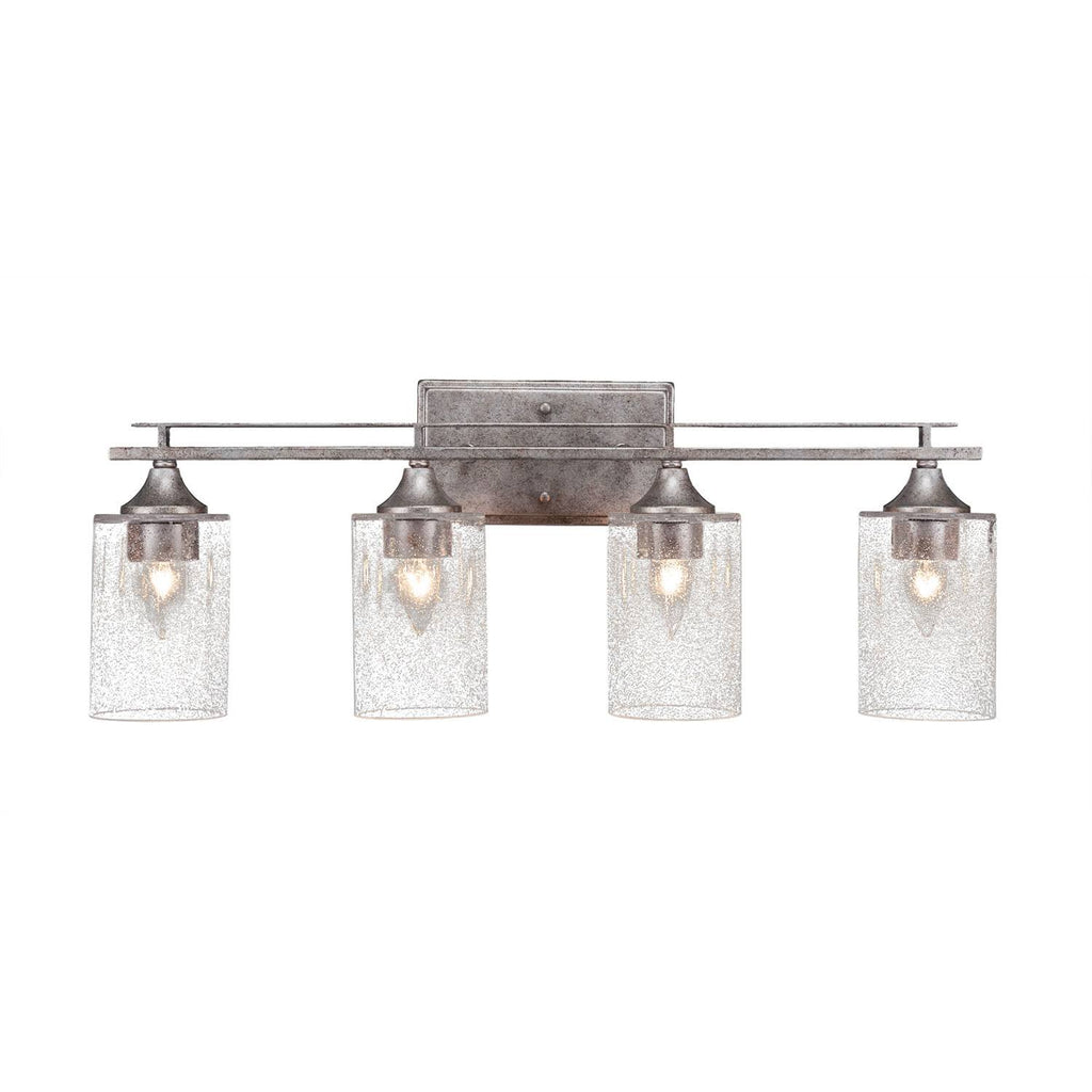 Four Light Bath Bar Aged Silver Z9599