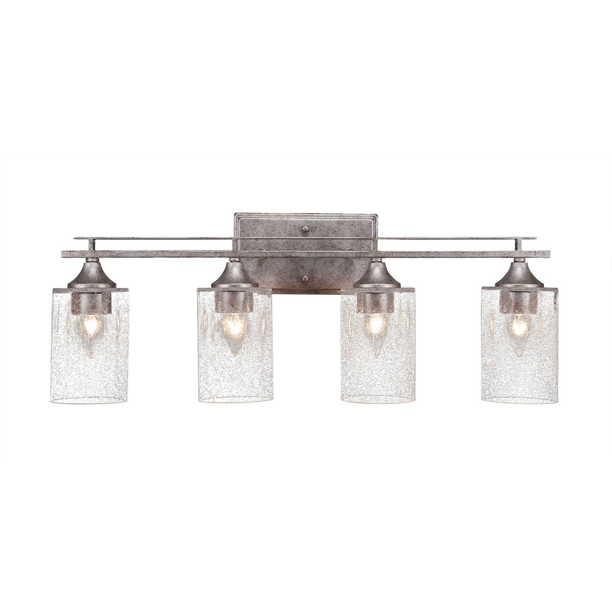 Four Light Bath Bar Aged Silver Z9599