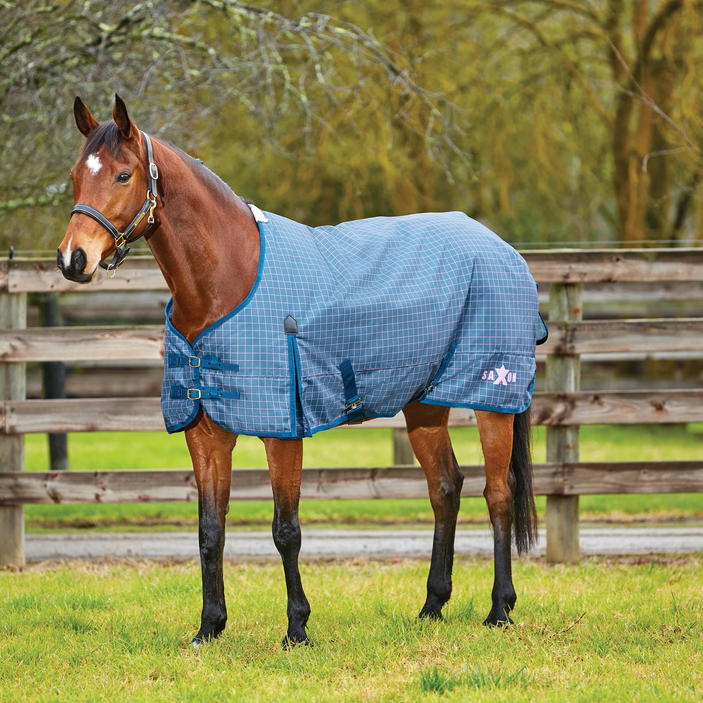Grey/Navy Turnout with Gusset Standard Neck Z161481