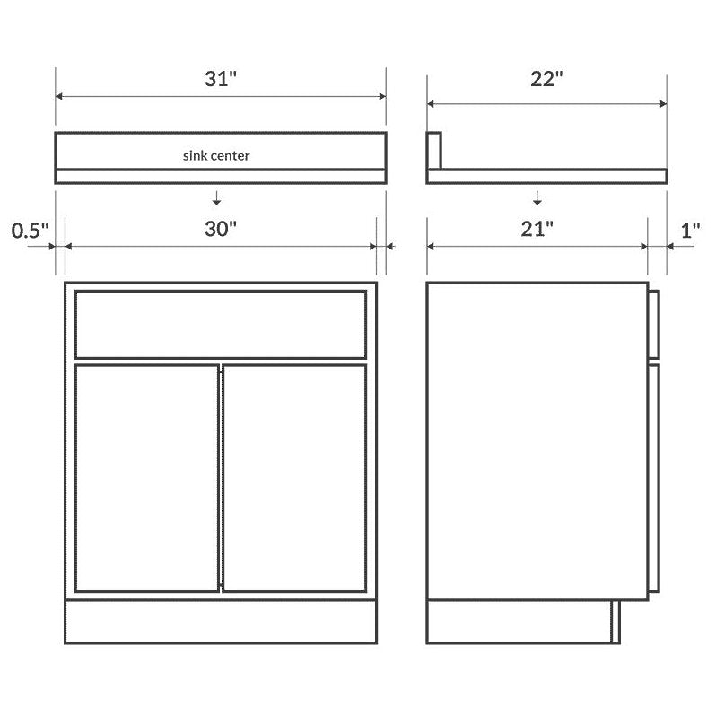 Absolute Black Granite Vanity Top 31 in x 22 in with Backsplash 8 in Spread V562195