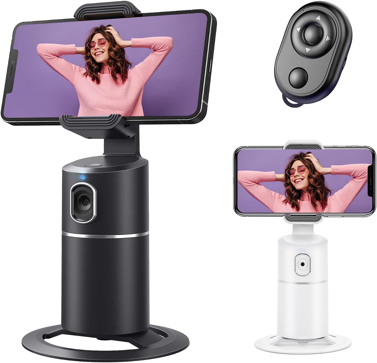 Black White Face Tracking Phone Holder Tripod W273494